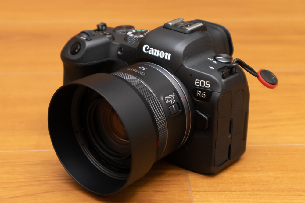 Canon RF50mm F1.8 STM フード付き-